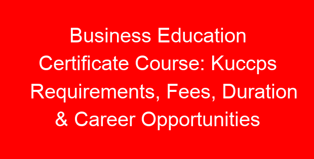 Business Education Certificate Course: Kuccps Requirements, Fees, Duration & Career Opportunities