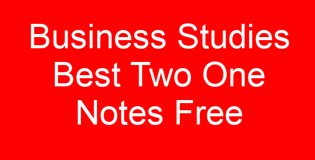 Business Studies Best Two One Notes Free