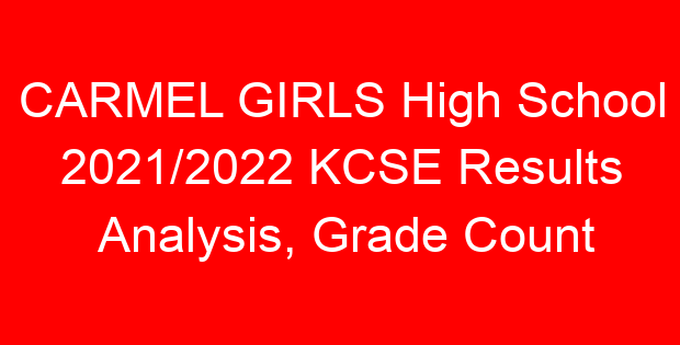 CARMEL GIRLS High School 2021/2022 KCSE Results Analysis, Grade Count