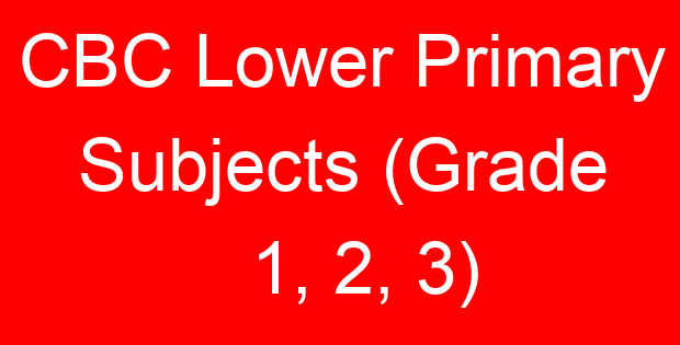 CBC Lower Primary Subjects (Grade 1, 2, 3)