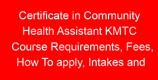 Certificate in Community Health Assistant KMTC Course Requirements, Fees, How To apply, Intakes and KMTC Campuses