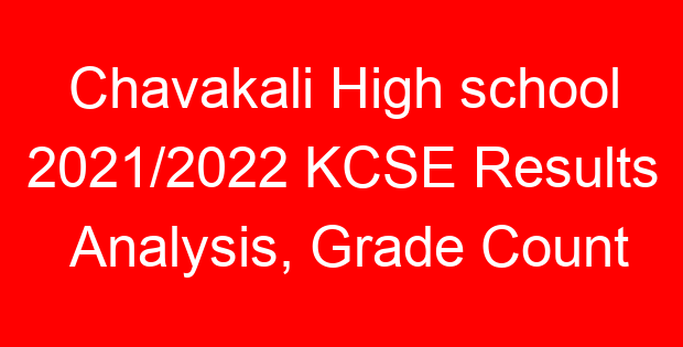 Chavakali High school 2021/2022 KCSE Results Analysis, Grade Count