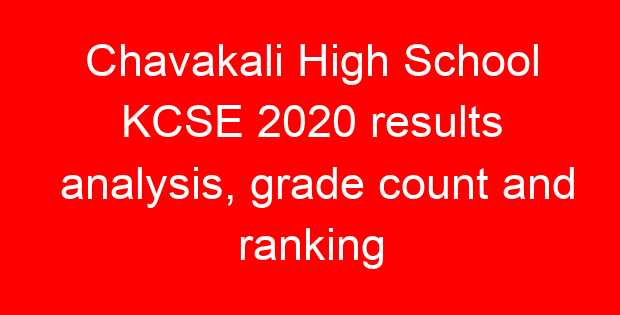 Chavakali High School KCSE 2020 results analysis, grade count and ranking