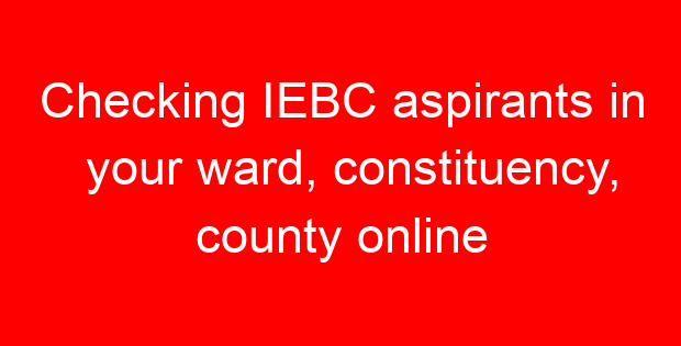 Checking IEBC aspirants in your ward, constituency, county online