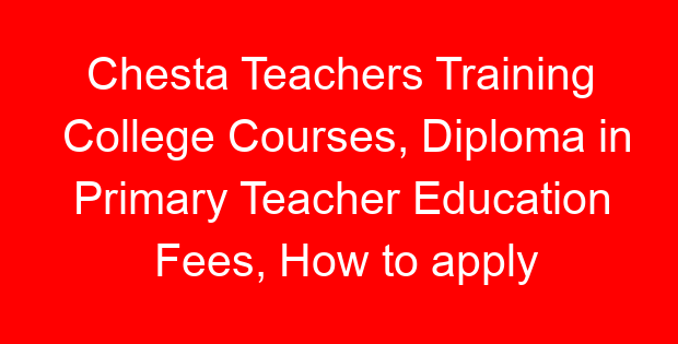 Chesta Teachers Training College Courses, Diploma in Primary Teacher Education Fees, How to apply
