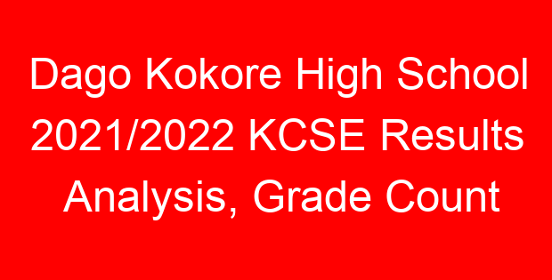 Dago Kokore High School 2021/2022 KCSE Results Analysis, Grade Count