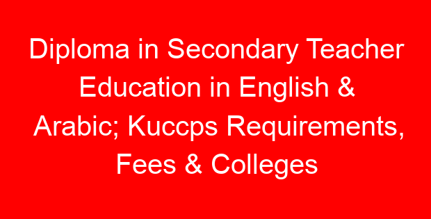 Diploma in Secondary Teacher Education in English & Arabic; Kuccps Requirements, Fees & Colleges List