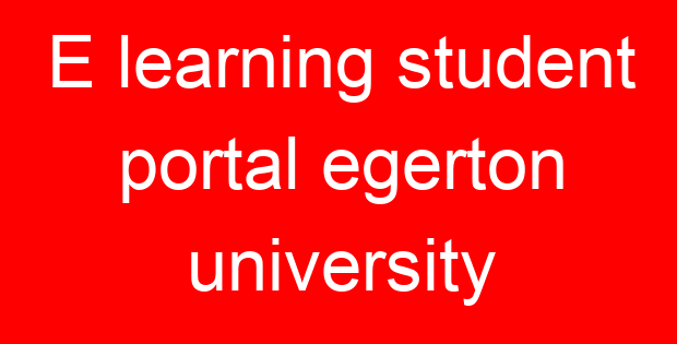 E learning student portal egerton university