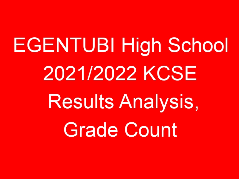 EGENTUBI High School 2021/2022 KCSE Results Analysis, Grade Count