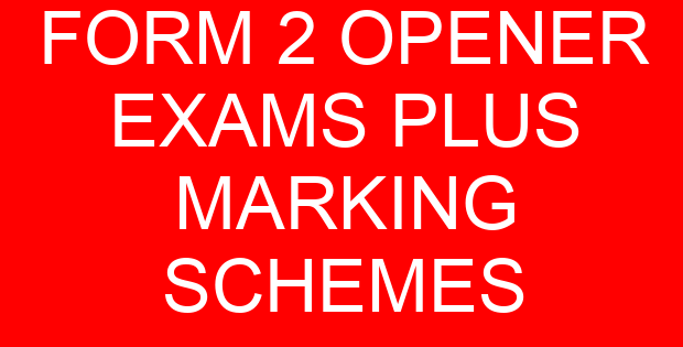 FORM 2 OPENER EXAMS PLUS MARKING SCHEMES