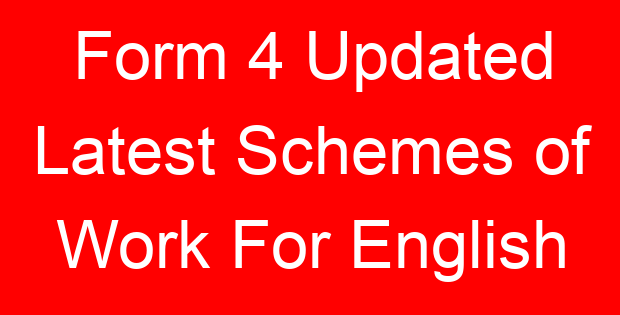 Form 4 Updated Latest Schemes of Work For English