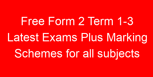 Free Form 2 Term 1-3 Latest Exams Plus Marking Schemes for all subjects