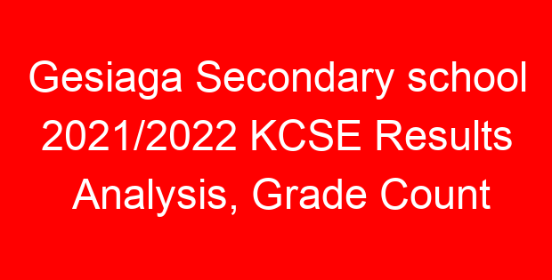 Gesiaga Secondary school 2021/2022 KCSE Results Analysis, Grade Count