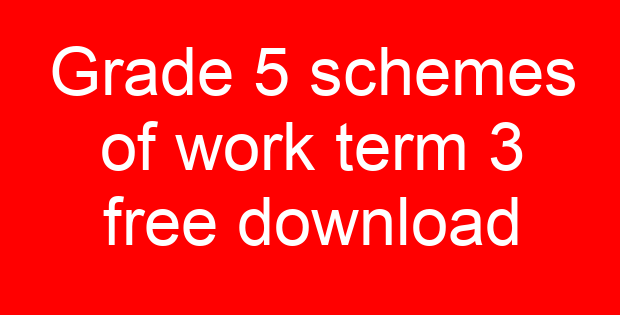 Grade 5 schemes of work term 3 free download
