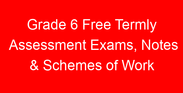 Grade 6 Free Termly Assessment Exams, Notes & Schemes of Work