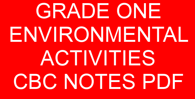 GRADE ONE ENVIRONMENTAL ACTIVITIES CBC NOTES PDF