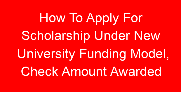 How To Apply For Scholarship Under New University Funding Model, Check Amount Awarded