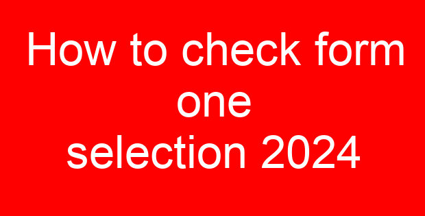 How to check form one selection 2024