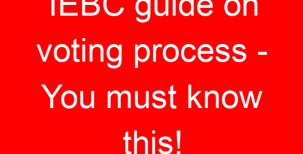 IEBC guide on voting process – You must know this!