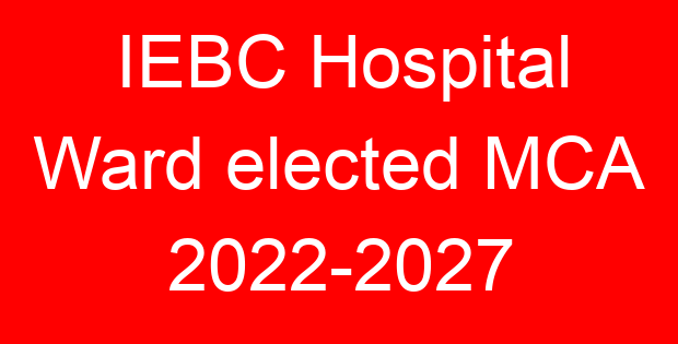 IEBC Hospital Ward elected MCA 2022-2027