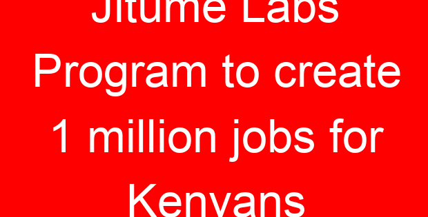 Jitume Labs Program to create 1 million jobs for Kenyans