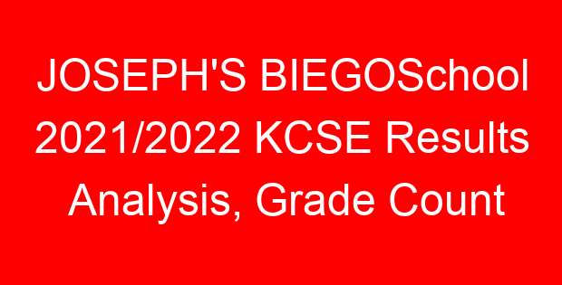 JOSEPH’S BIEGOSchool 2021/2022 KCSE Results Analysis, Grade Count