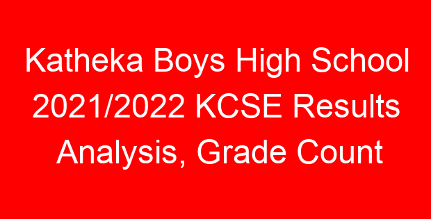 Katheka Boys High School 2021/2022 KCSE Results Analysis, Grade Count