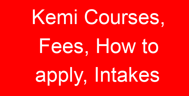 Kemi Courses, Fees, How to apply, Intakes