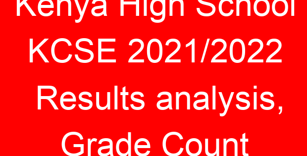 Kenya High School KCSE 2021/2022 Results analysis, Grade Count