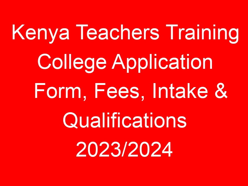Kenya Teachers Training College Application Form, Fees, Intake & Qualifications 2023/2024