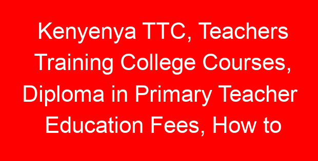 Kenyenya TTC, Teachers Training College Courses, Diploma in Primary Teacher Education Fees, How to apply