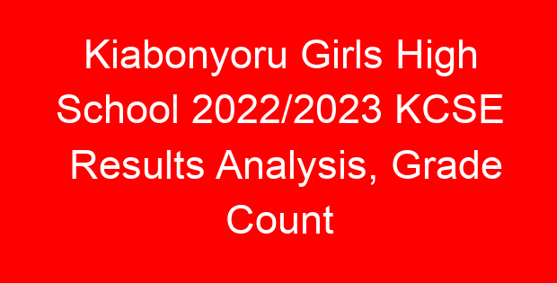 Kiabonyoru Girls High School 2022/2023 KCSE Results Analysis, Grade Count