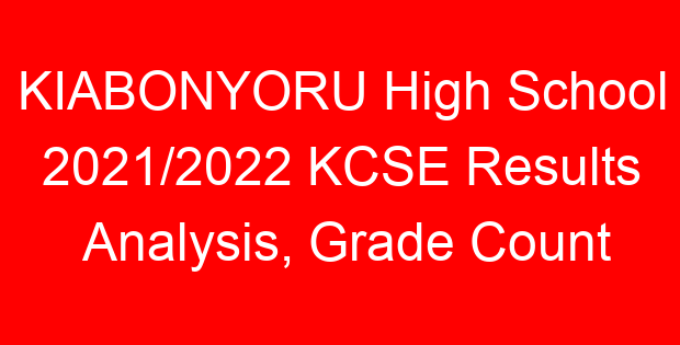 KIABONYORU High School 2021/2022 KCSE Results Analysis, Grade Count