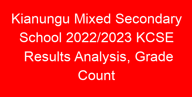 Kianungu Mixed Secondary School 2022/2023 KCSE Results Analysis, Grade Count