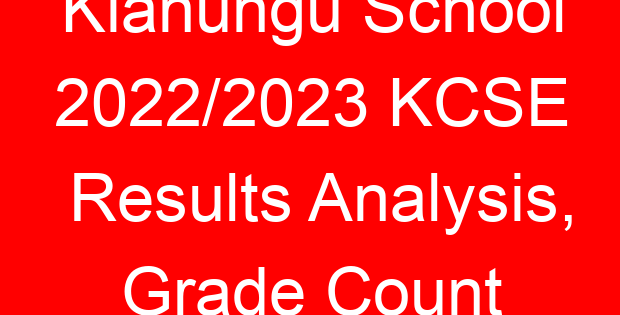 Kianungu School 2022/2023 KCSE Results Analysis, Grade Count