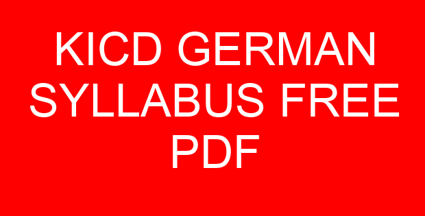 KICD GERMAN SYLLABUS FREE PDF