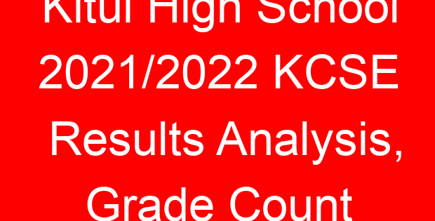 Kitui High School 2021/2022 KCSE Results Analysis, Grade Count