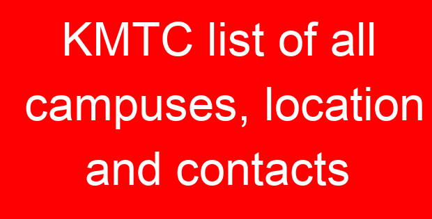 KMTC list of all campuses, location and contacts