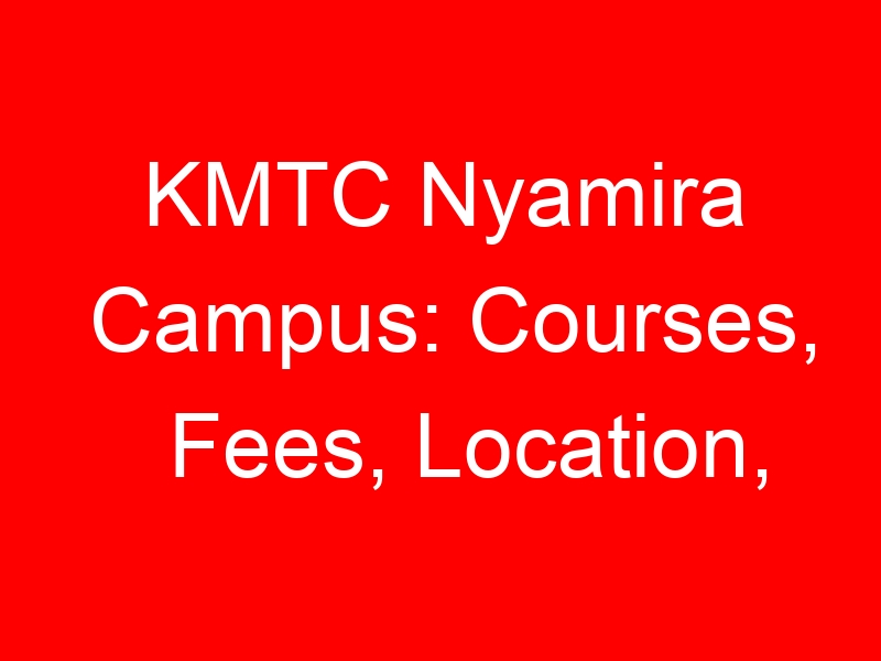 KMTC Nyamira Campus: Courses, Fees, Location, Contacts and Programs plus Requirements