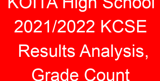 KOITA High School 2021/2022 KCSE Results Analysis, Grade Count