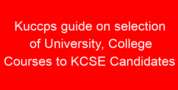 Kuccps guide on selection of University, College Courses to KCSE Candidates