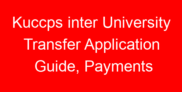 Kuccps inter University Transfer Application Guide, Payments