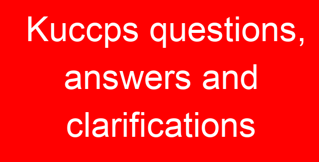 Kuccps questions, answers and clarifications