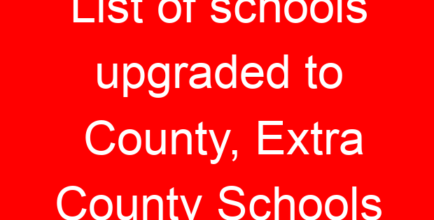 List of schools upgraded to County, Extra County Schools