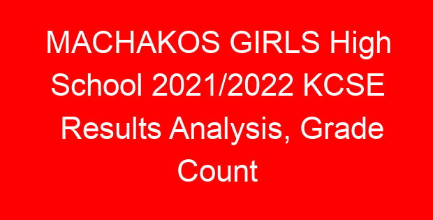 MACHAKOS GIRLS High School 2021/2022 KCSE Results Analysis, Grade Count