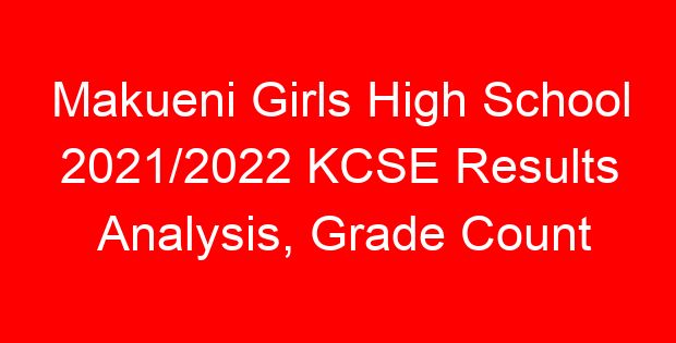 Makueni Girls High School 2021/2022 KCSE Results Analysis, Grade Count