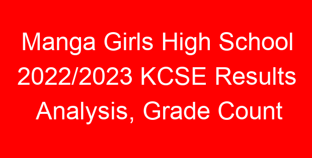 Manga Girls High School 2022/2023 KCSE Results Analysis, Grade Count