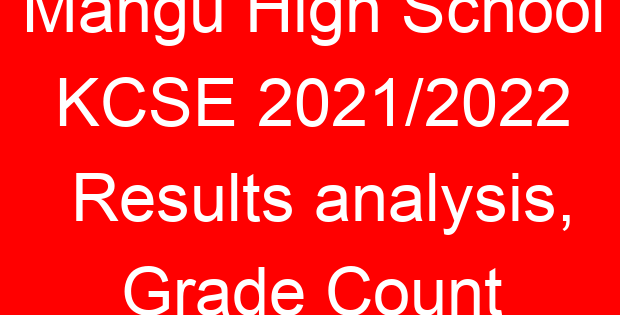 Mangu High School KCSE 2021/2022 Results analysis, Grade Count