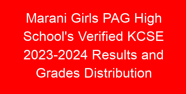 Marani Girls PAG High School’s Verified KCSE 2023-2024 Results and Grades Distribution
