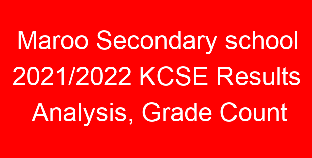 Maroo Secondary school 2021/2022 KCSE Results Analysis, Grade Count